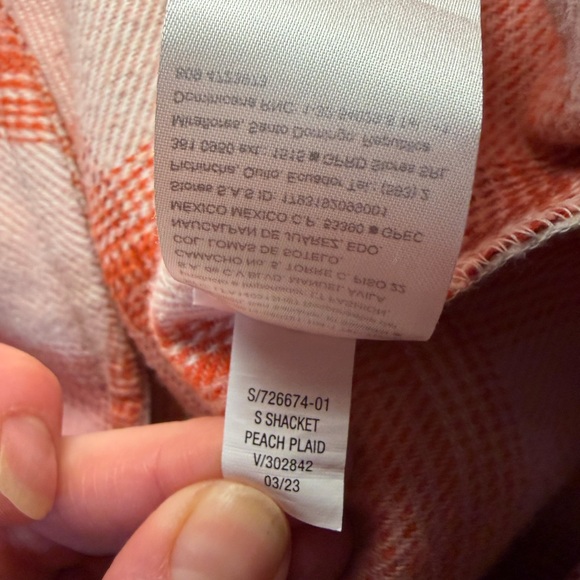 Old Navy Pink & Orange Plaid Shaket XL Plus 14-16. - Picture 5 of 5